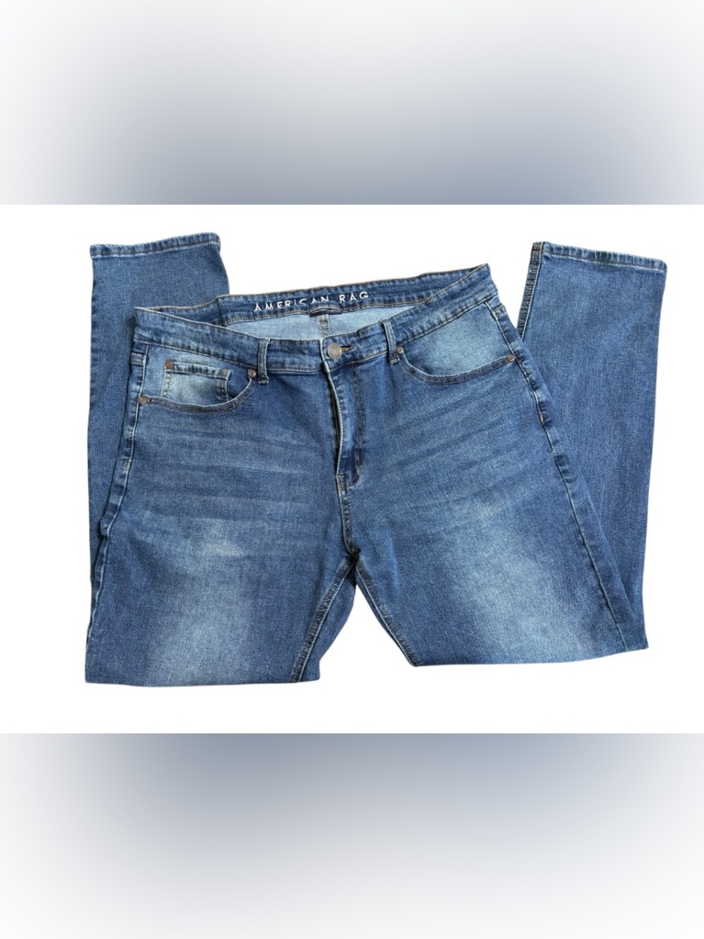 American Rag Jeans Mens 38x30 Medium Wash Straight Leg Stretch Denim Classic Fit